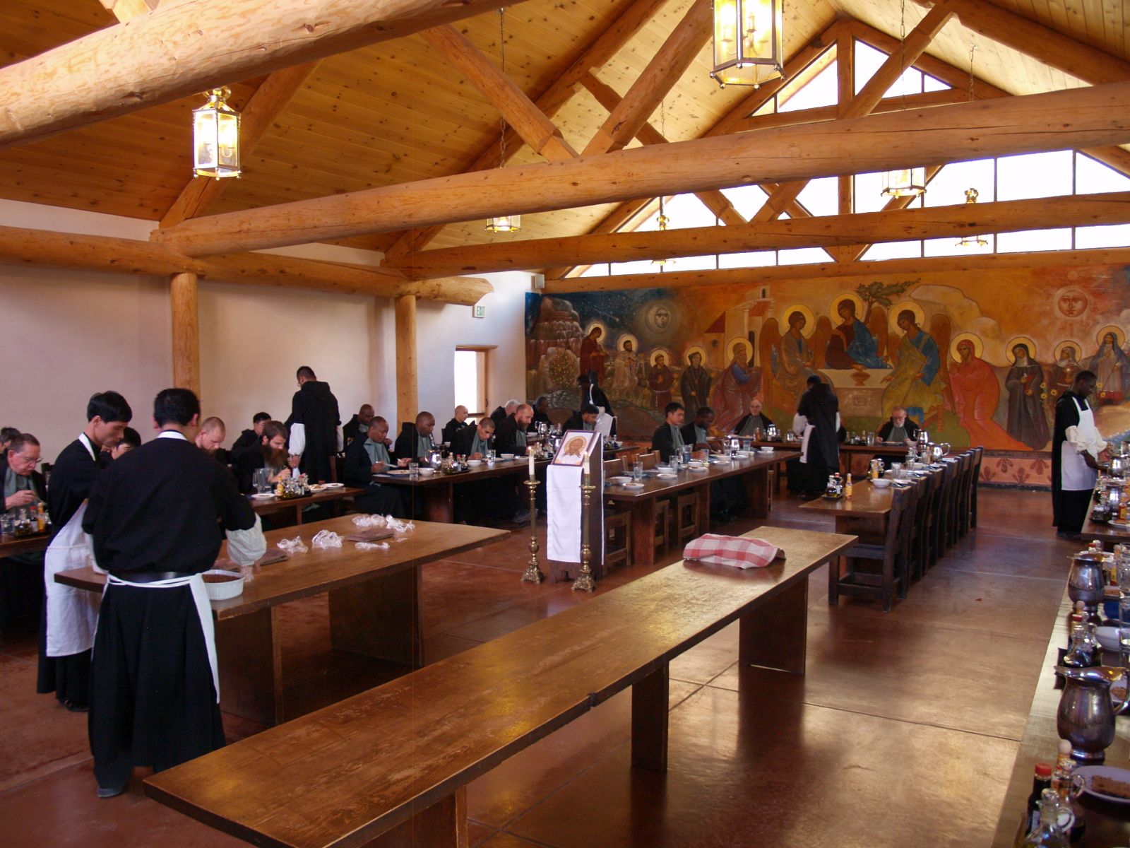 The main meal in the refectory.